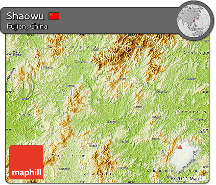 Physical Map of Shaowu