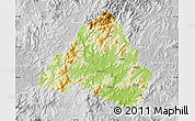 Physical Map of Shaowu, lighten, desaturated