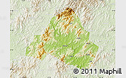 Physical Map of Shaowu, lighten