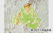 Physical Map of Shaowu, lighten, semi-desaturated