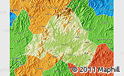 Physical Map of Shaowu, political outside