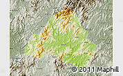 Physical Map of Shaowu, semi-desaturated