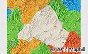 Shaded Relief Map of Shaowu, political outside