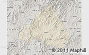 Shaded Relief Map of Shaowu, semi-desaturated
