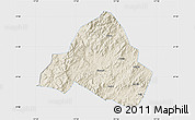 Shaded Relief Map of Shaowu, single color outside