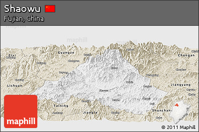Classic Style Panoramic Map of Shaowu