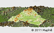 Physical Panoramic Map of Shaowu, darken