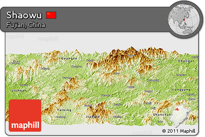 Physical Panoramic Map of Shaowu