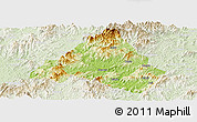 Physical Panoramic Map of Shaowu, lighten