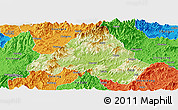 Physical Panoramic Map of Shaowu, political outside