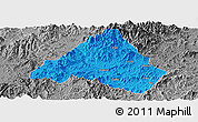 Political Panoramic Map of Shaowu, desaturated