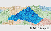 Political Panoramic Map of Shaowu, lighten