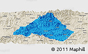 Political Panoramic Map of Shaowu, shaded relief outside