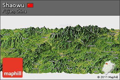 Satellite Panoramic Map of Shaowu