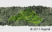 Satellite Panoramic Map of Shaowu, semi-desaturated