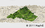 Satellite Panoramic Map of Shaowu, shaded relief outside