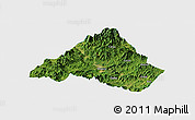 Satellite Panoramic Map of Shaowu, single color outside