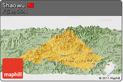Savanna Style Panoramic Map of Shaowu