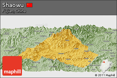 Savanna Style Panoramic Map of Shaowu