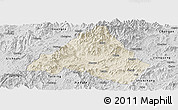 Shaded Relief Panoramic Map of Shaowu, desaturated