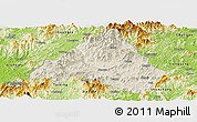 Shaded Relief Panoramic Map of Shaowu, physical outside