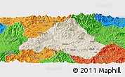 Shaded Relief Panoramic Map of Shaowu, political outside