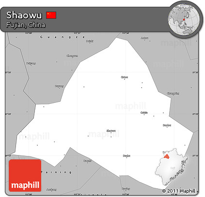 Gray Simple Map of Shaowu