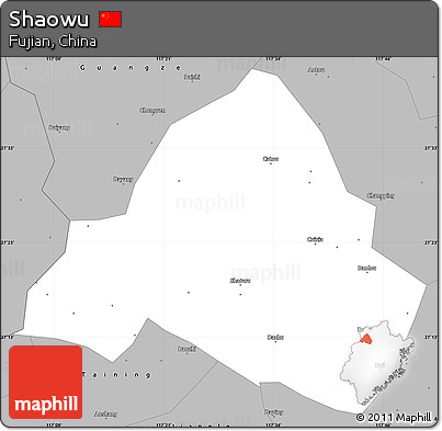 Gray Simple Map of Shaowu