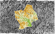 Physical 3D Map of Shouning, darken, desaturated
