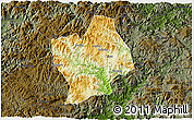 Physical 3D Map of Shouning, darken
