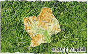 Physical 3D Map of Shouning, satellite outside