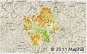 Physical 3D Map of Shouning, shaded relief outside