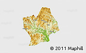 Physical 3D Map of Shouning, single color outside