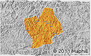 Political 3D Map of Shouning, lighten, desaturated