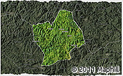 Satellite 3D Map of Shouning, darken, semi-desaturated