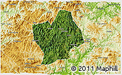 Satellite 3D Map of Shouning, physical outside