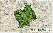 Satellite 3D Map of Shouning, shaded relief outside