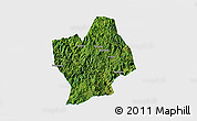 Satellite 3D Map of Shouning, single color outside