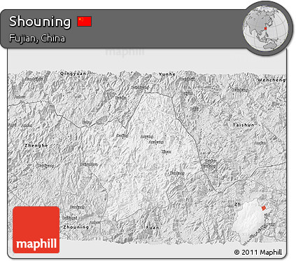 Silver Style 3D Map of Shouning