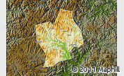Physical Map of Shouning, darken