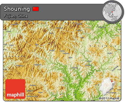 Physical Map of Shouning