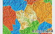 Physical Map of Shouning, political outside