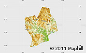 Physical Map of Shouning, single color outside