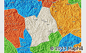 Shaded Relief Map of Shouning, political outside