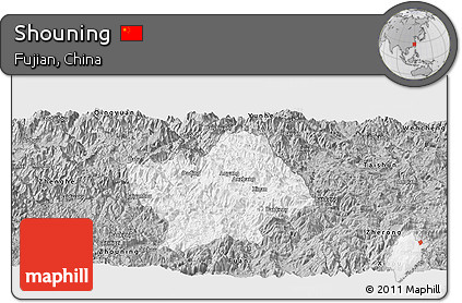 Gray Panoramic Map of Shouning
