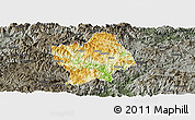 Physical Panoramic Map of Shouning, darken, semi-desaturated