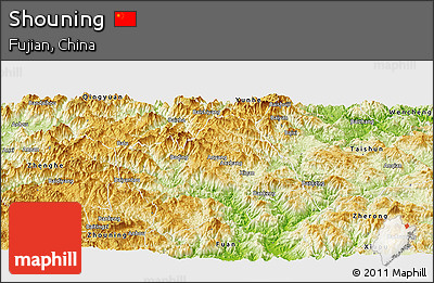 Physical Panoramic Map of Shouning