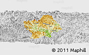 Physical Panoramic Map of Shouning, lighten, desaturated