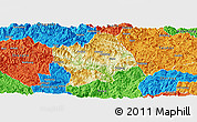 Physical Panoramic Map of Shouning, political outside