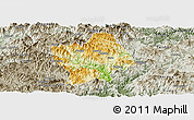 Physical Panoramic Map of Shouning, semi-desaturated